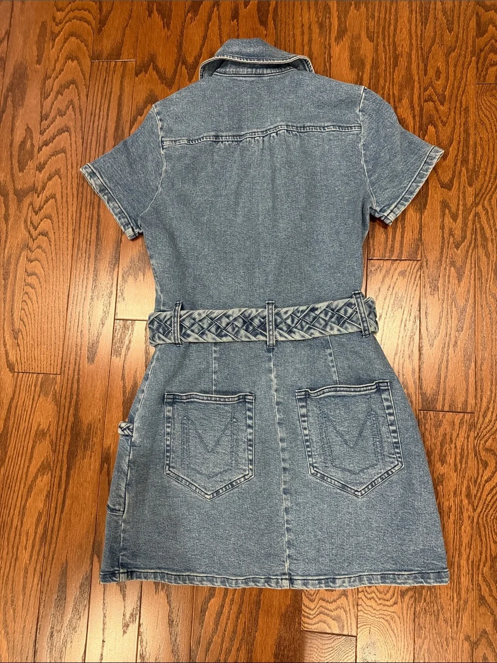 Show Me Your MuMu Denim Zip-Front Dress with Braided Belt - Blue